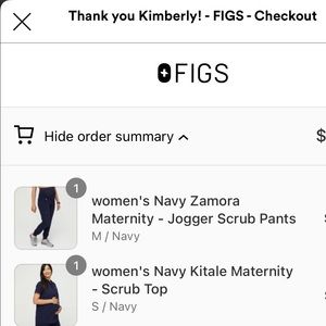 Figs navy scrub set Small top Medium Pants